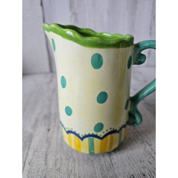 Cupcakes cartwheels mini creamer jug hodges vintage polka dot green whimsical - Picture 2 of 9